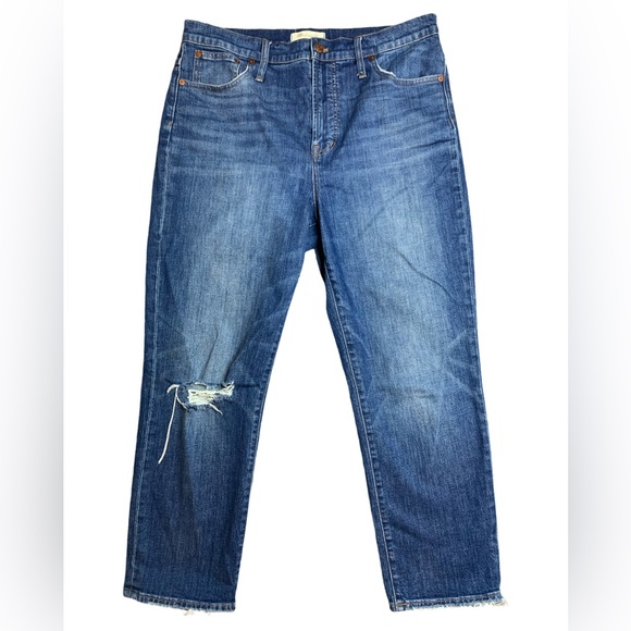 Madewell Size 32 The Perfect Vintage Crop Jean AE160 Bellbrook Wash Stretch - Picture 4 of 13